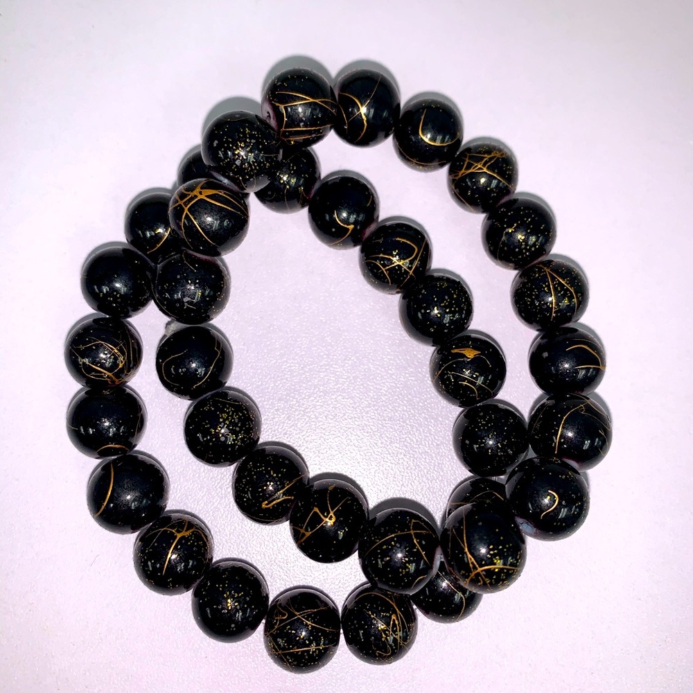 Set of 2 Glass Beaded Bracelets